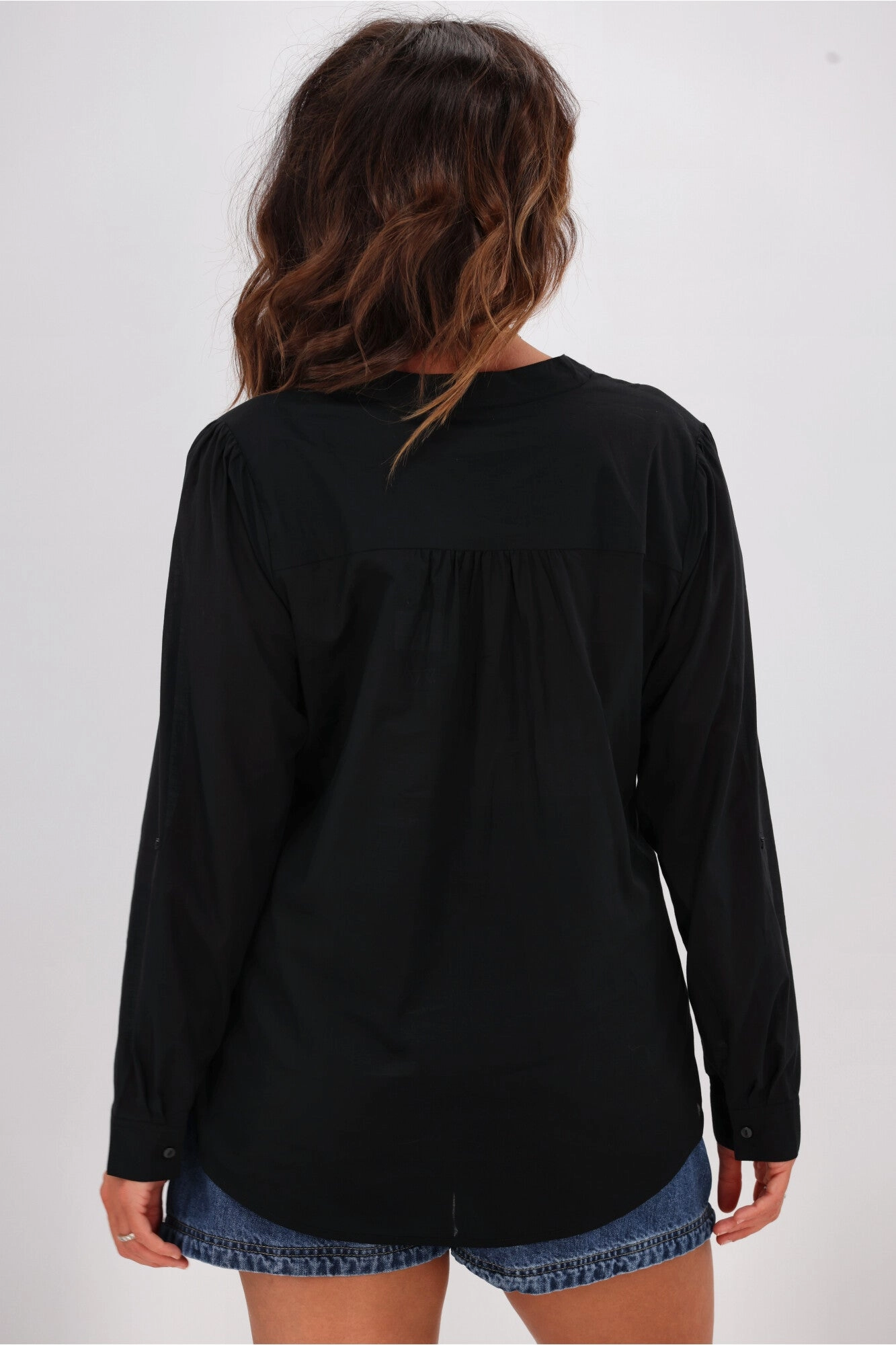 Shine On Label Lynette Embroidery Shirt Black