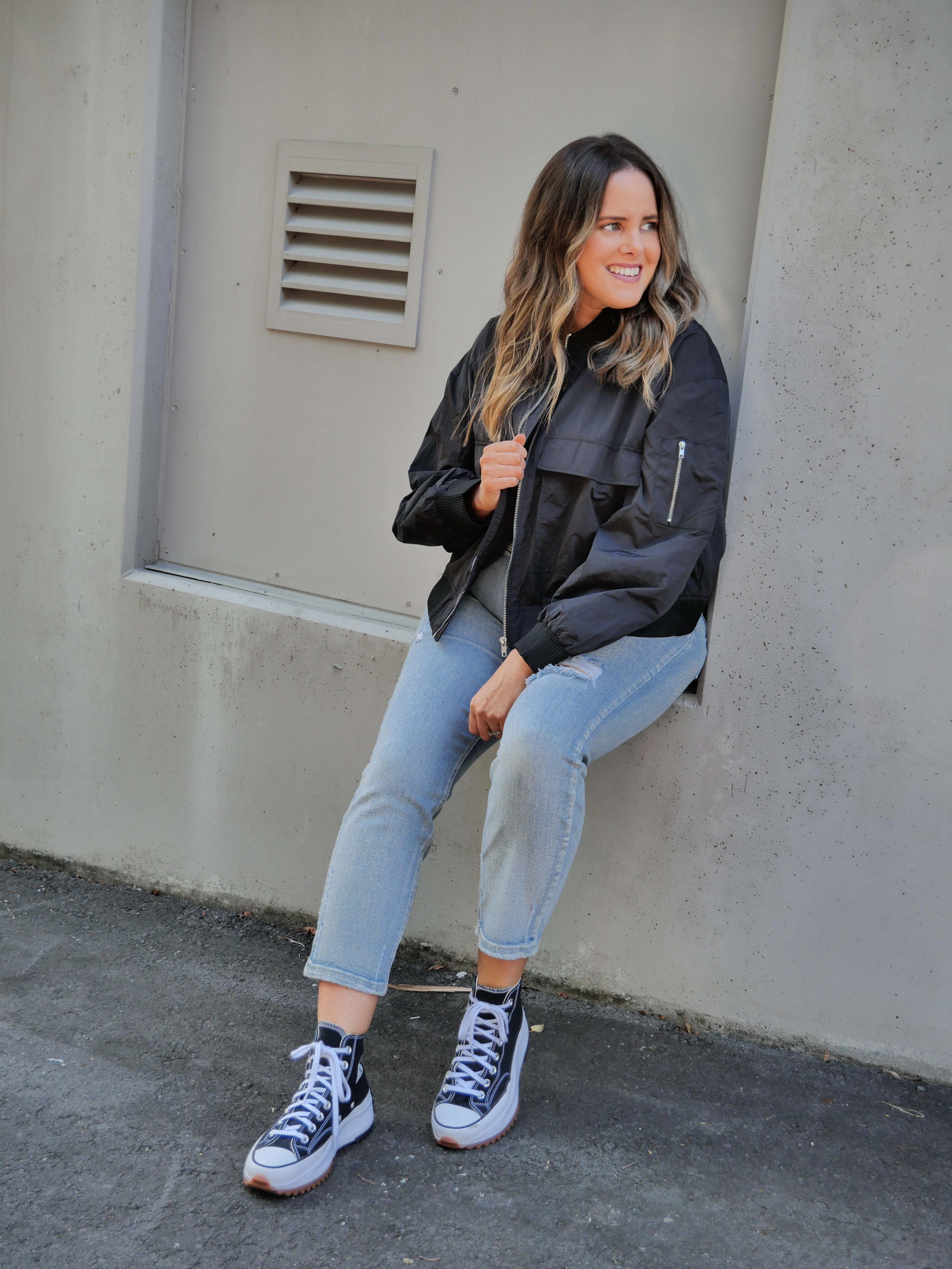 Shine On Label Melrose Utility Bomber Jacket Black