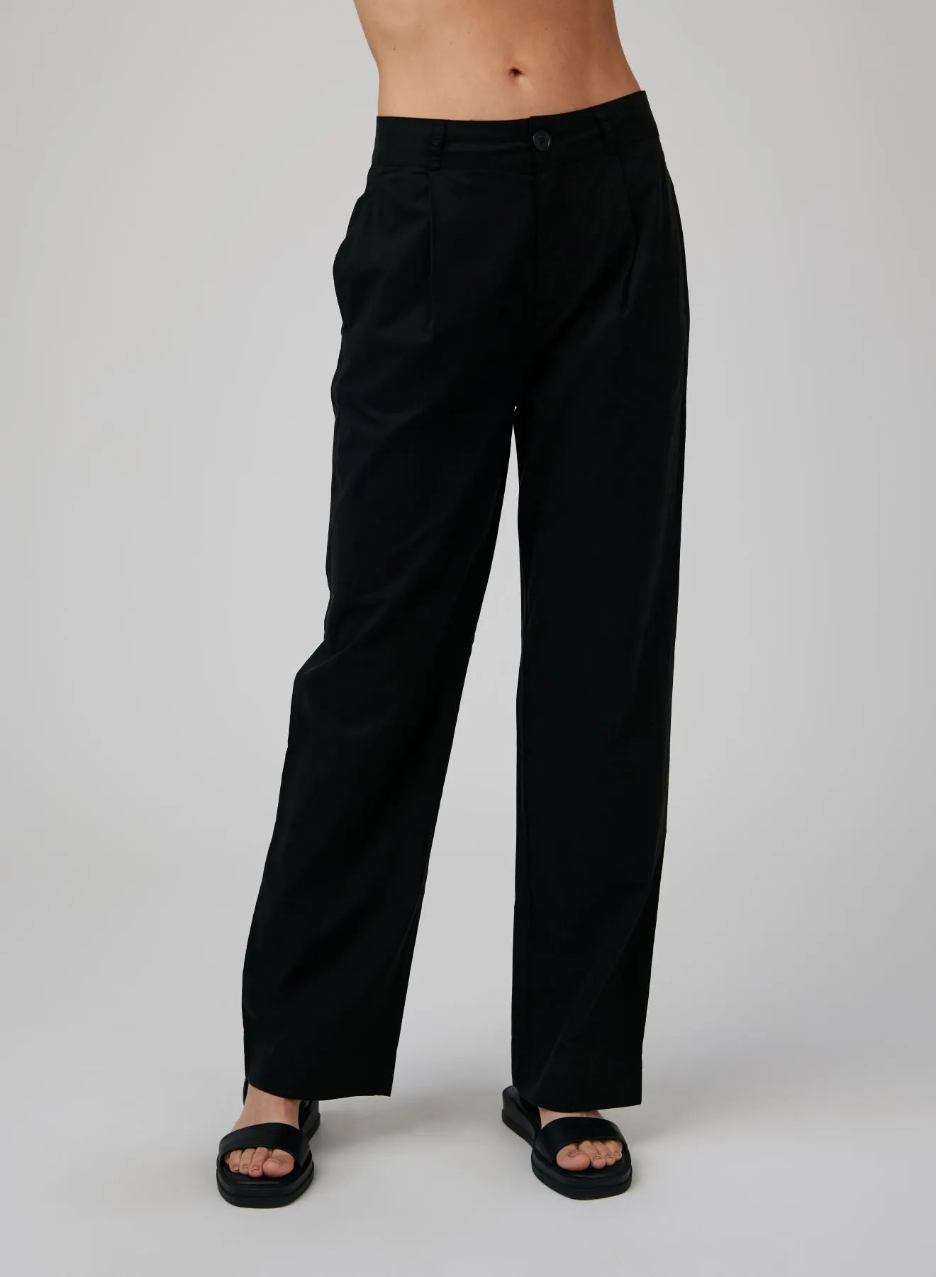 Single Pleat Trouser - Black
