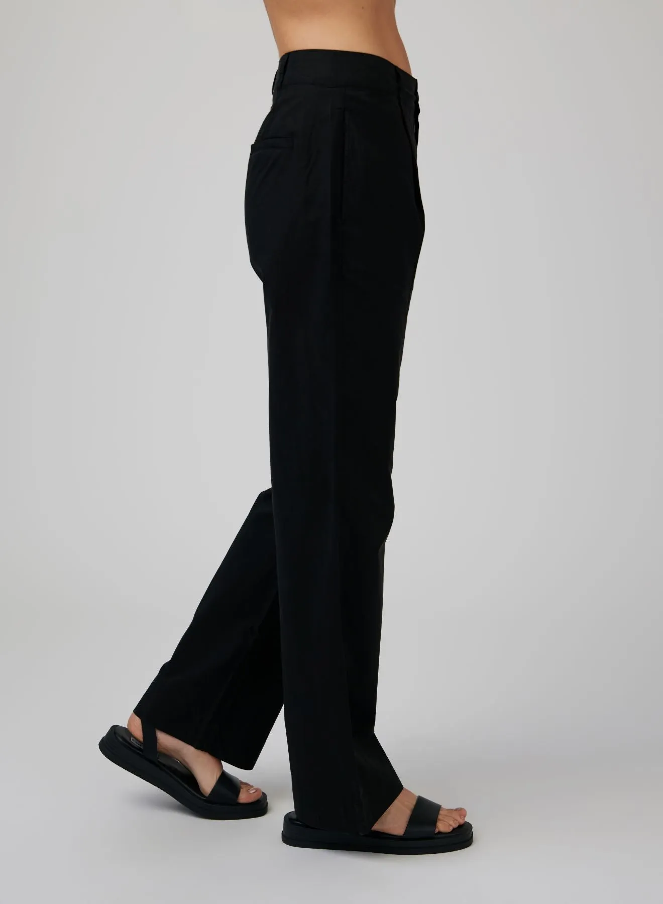Single Pleat Trouser - Black