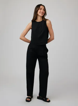 Single Pleat Trouser - Black