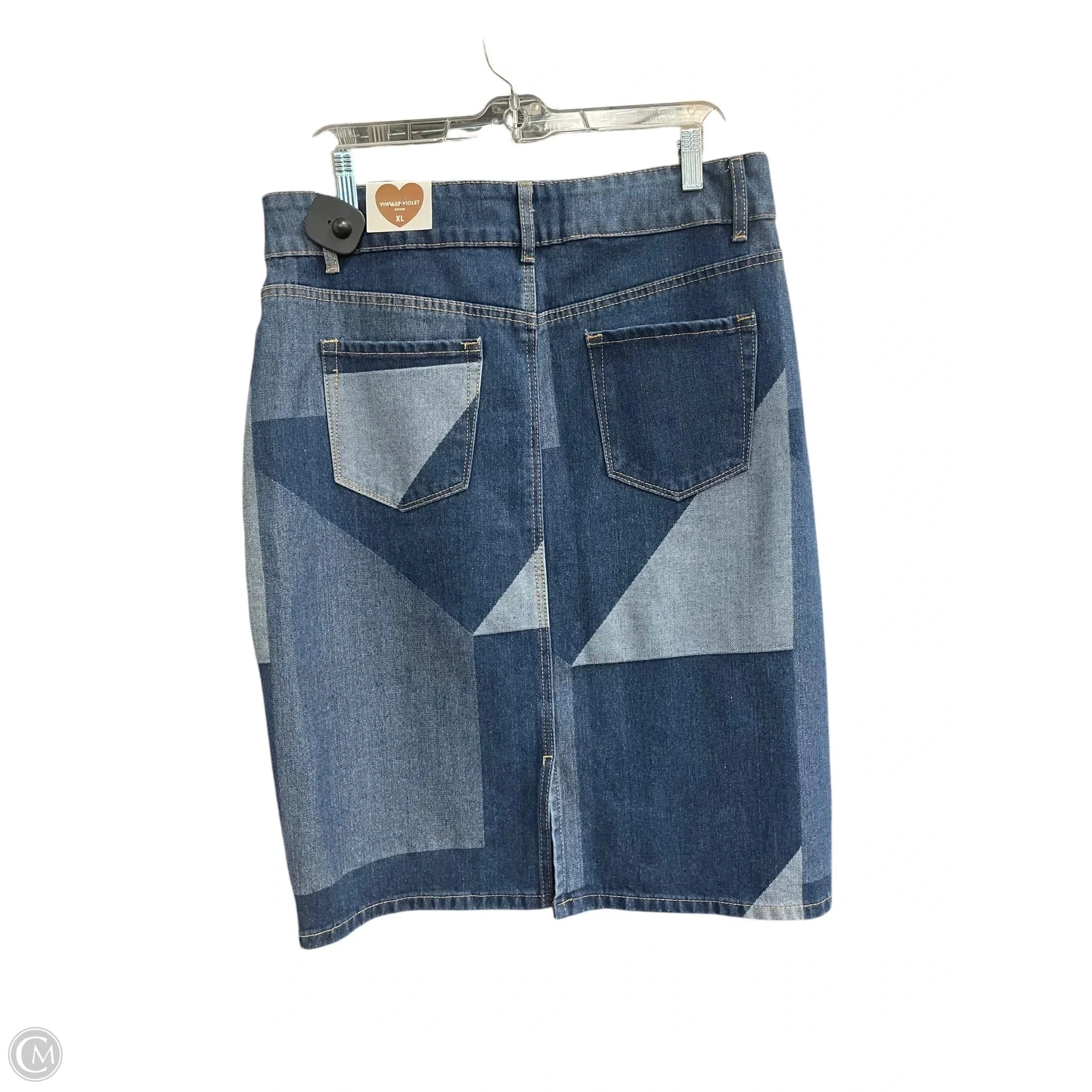 Skirt Midi By Clothes Mentor In Blue Denim, Size: 14