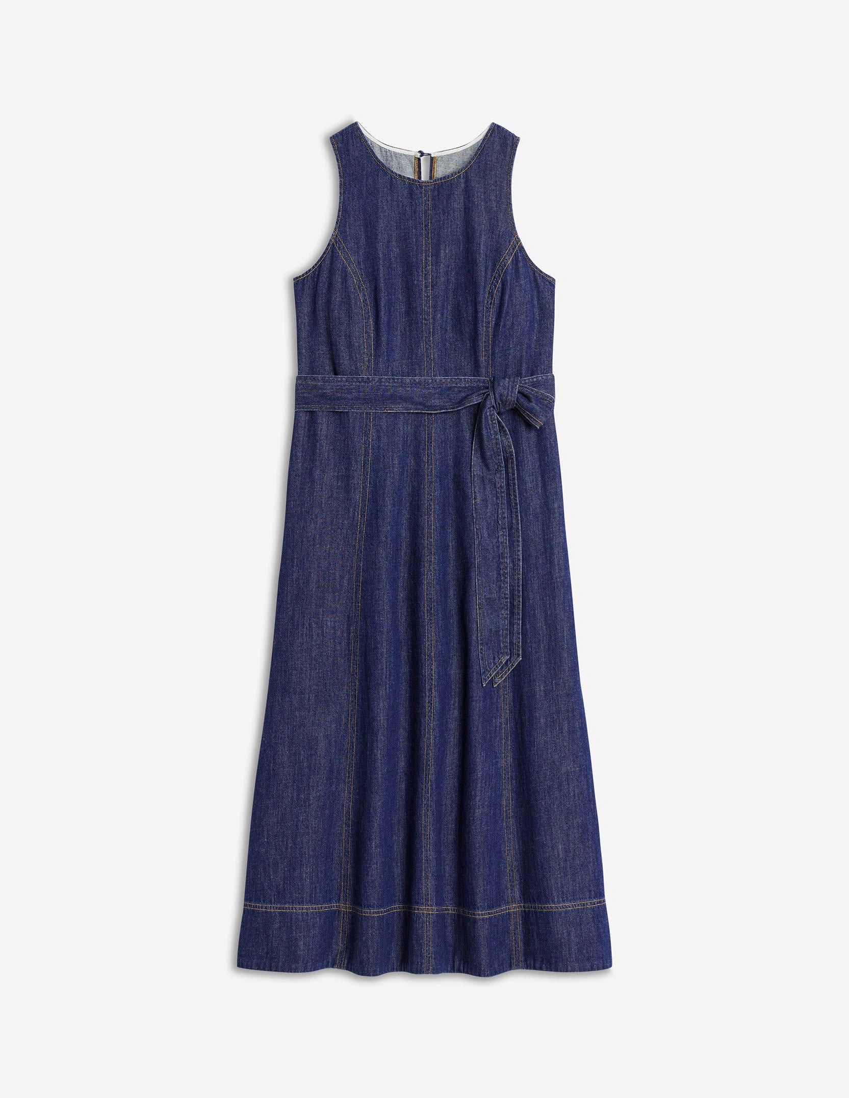 Sleeveless Denim Dress-Dark Vintage Denim