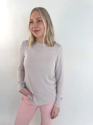 Stacy Long Sleeve Top - Silver Grey