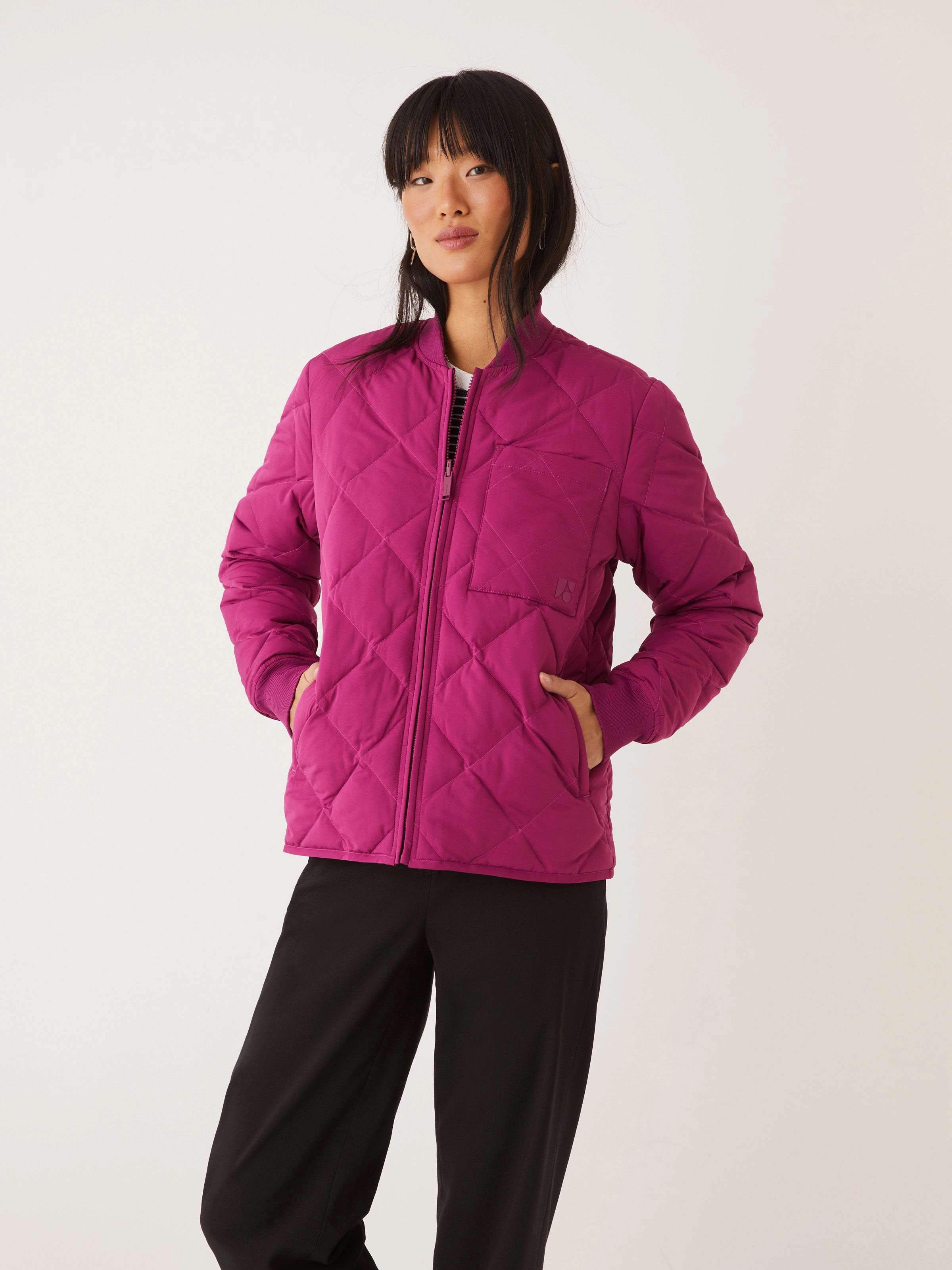 The Skyline Reversible Bomber in Dark Pink