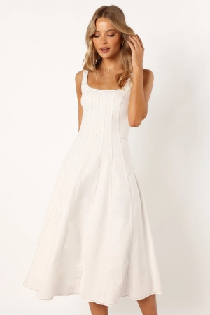 Una Midi Dress - White