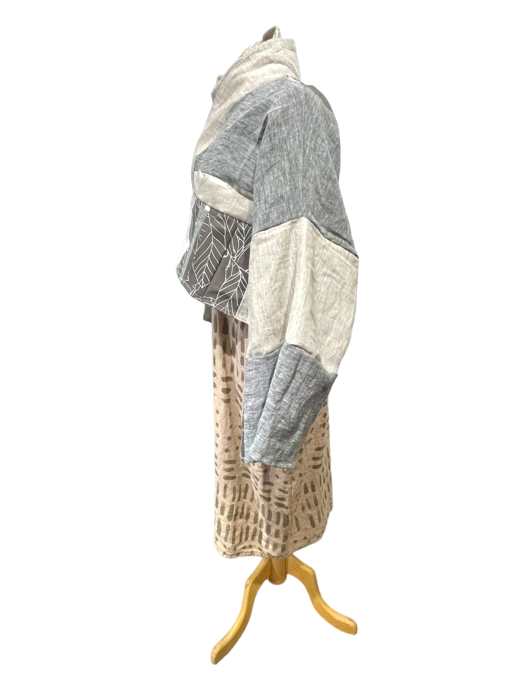 vintage textile patchwork jacket cropped at waist length