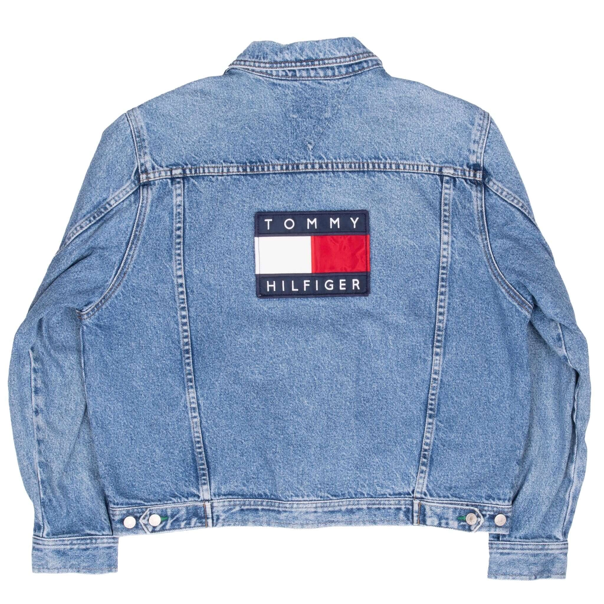 VINTAGE TOMMY HILFIGER BLUE DENIM JACKET 1990S WOMEN LARGE