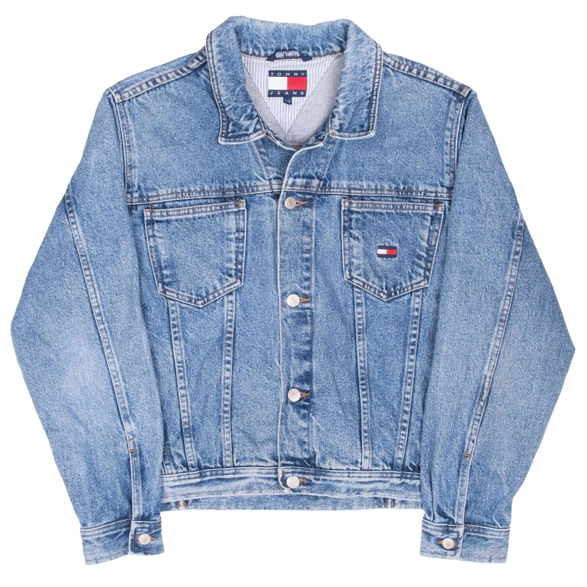 VINTAGE TOMMY HILFIGER BLUE DENIM JACKET 1990S WOMEN LARGE