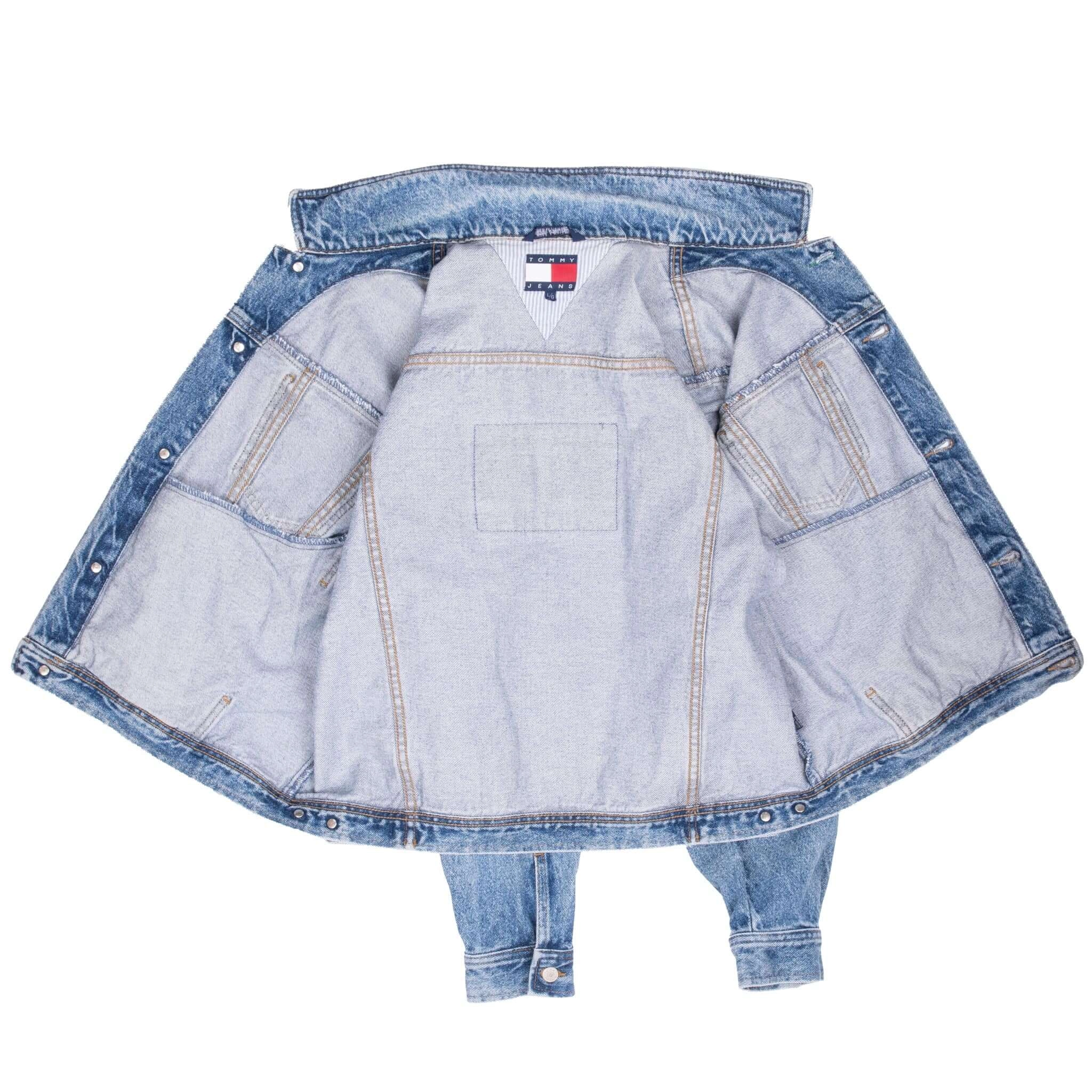VINTAGE TOMMY HILFIGER BLUE DENIM JACKET 1990S WOMEN LARGE