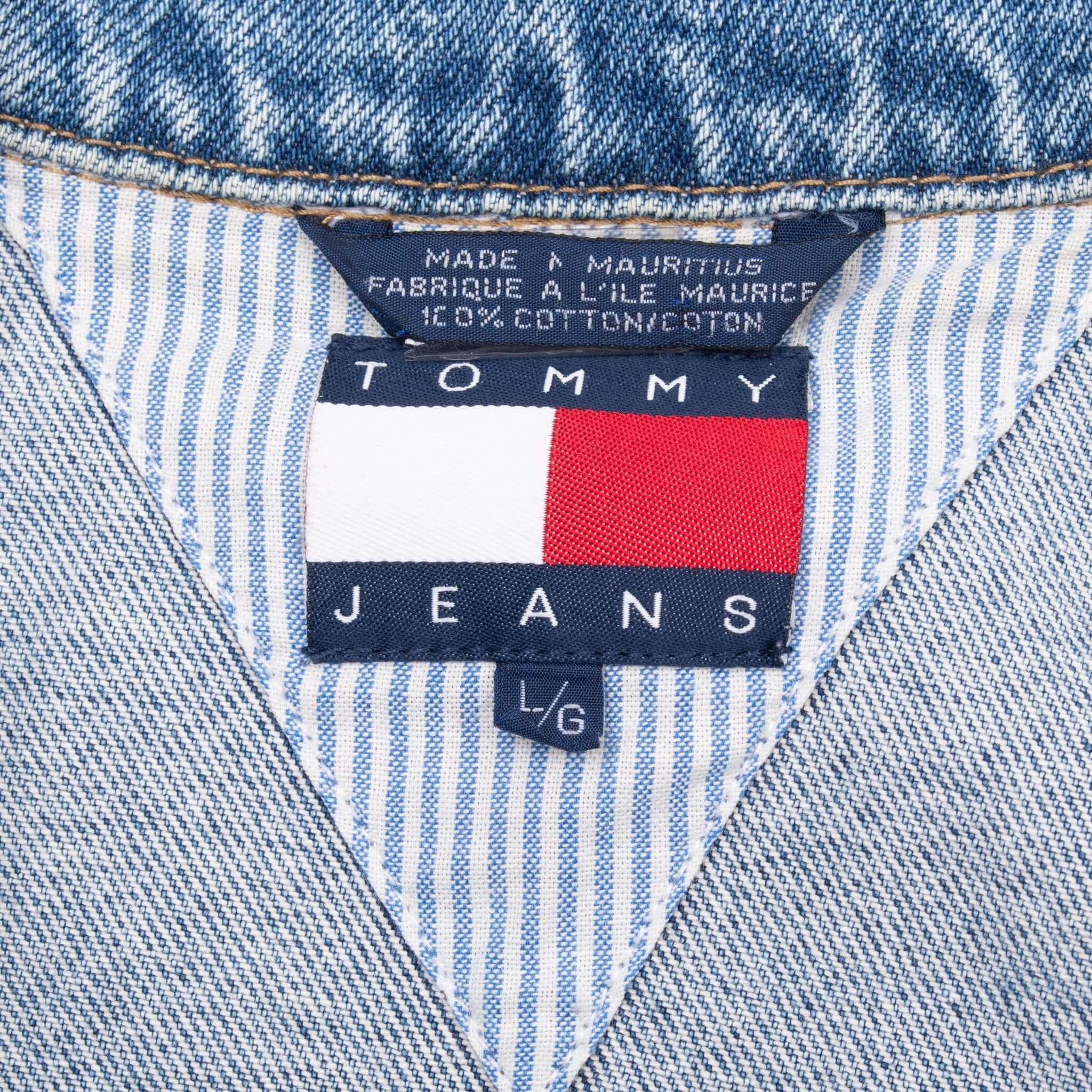 VINTAGE TOMMY HILFIGER BLUE DENIM JACKET 1990S WOMEN LARGE
