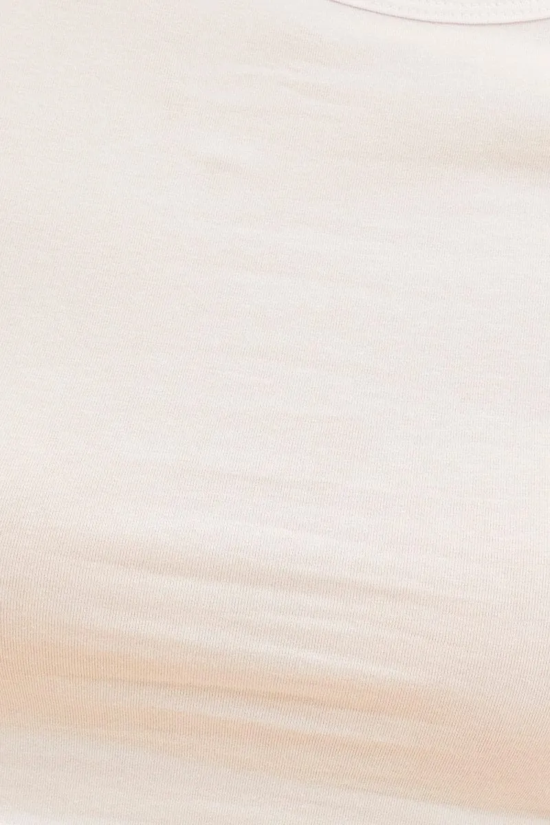 White Essential Cotton Stretch Short Sleeve Crop T-Shirt