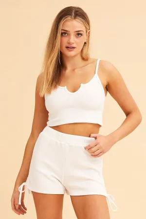 White Sutton Basic Rib Notch Singlet