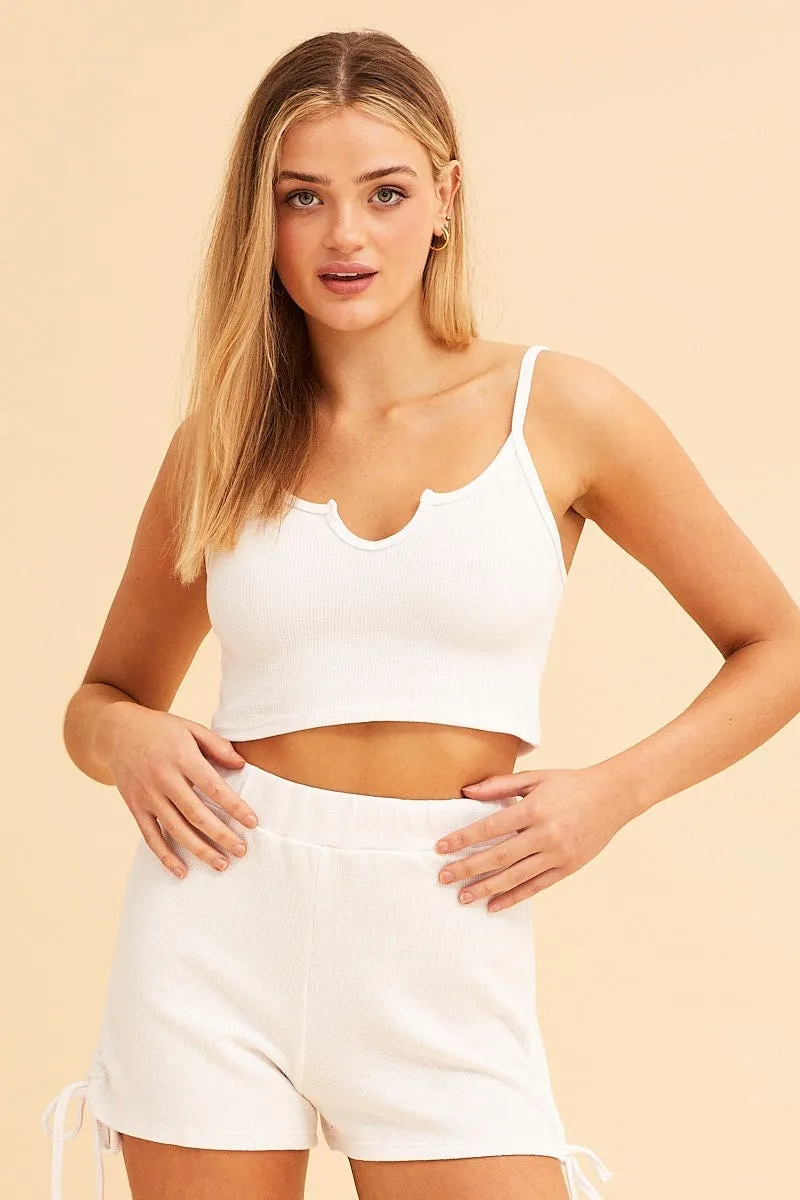 White Sutton Basic Rib Notch Singlet