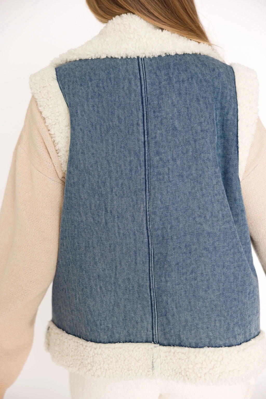 Willa Sherpa Denim Vest