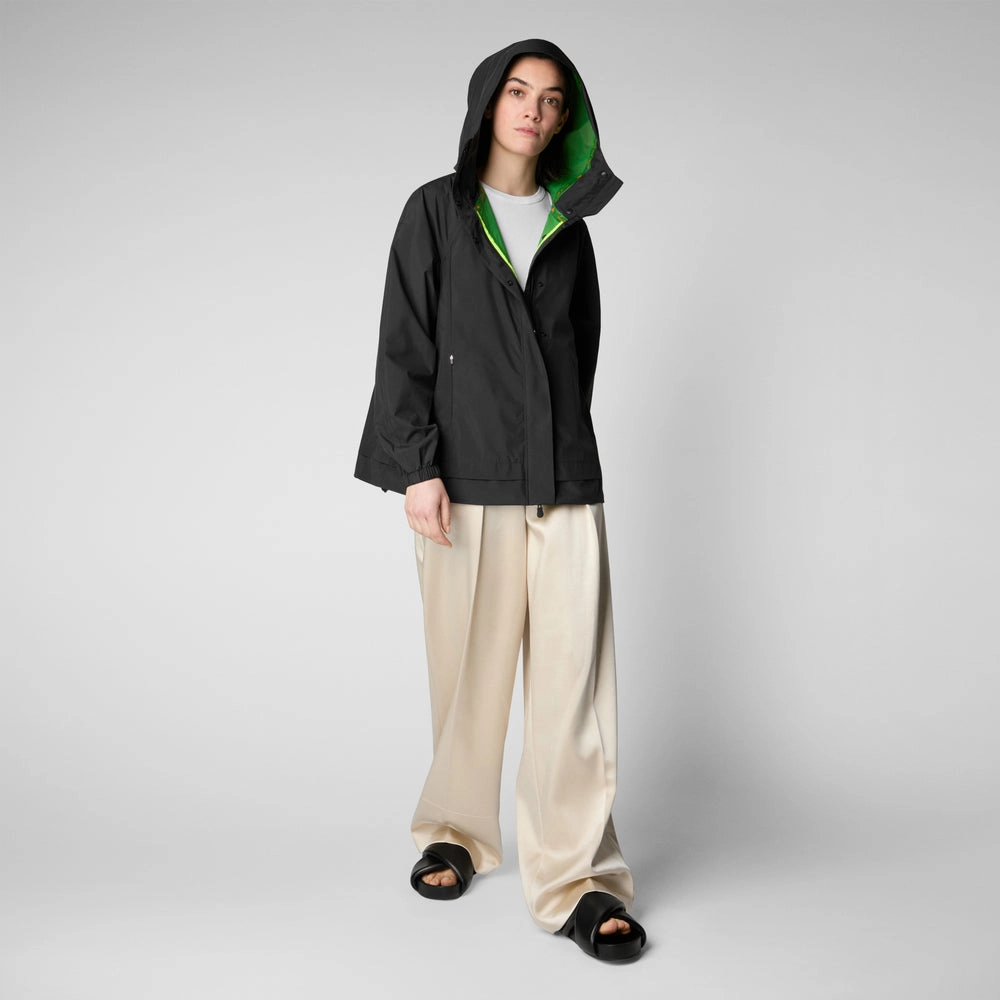 Women's Suki Hooded Rain Jacket In Black