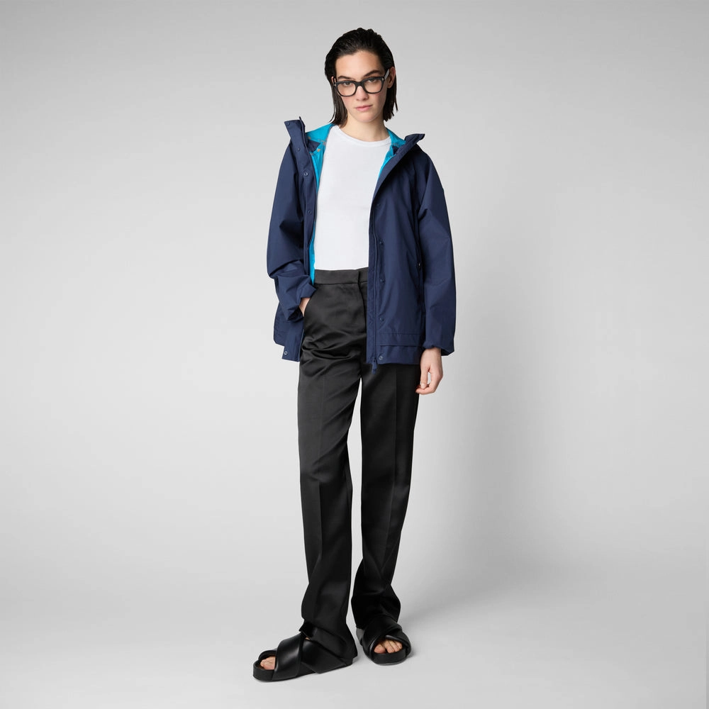 Women's Suki Hooded Rain Jacket In Navy Blue
