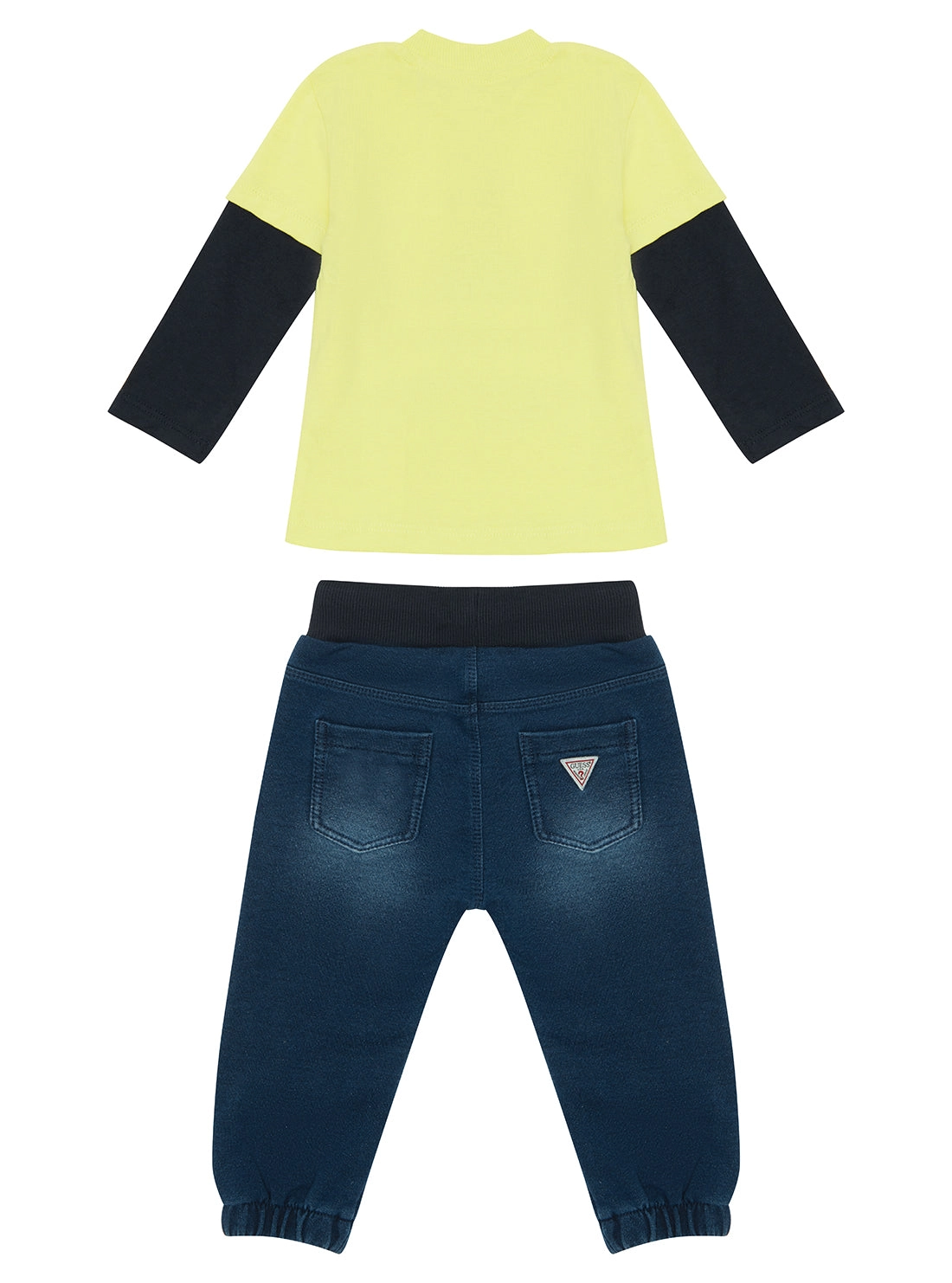 Yellow Knit & Denim Pant Set (0-12M)