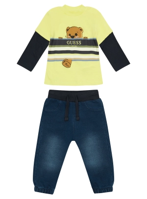 Yellow Knit & Denim Pant Set (0-12M)