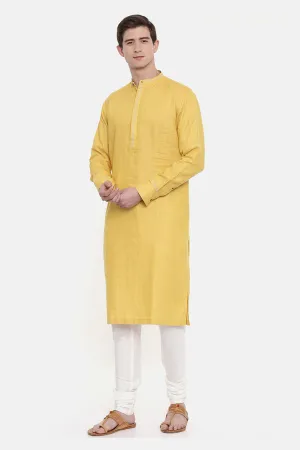 Yellow Linen Kurta Set 