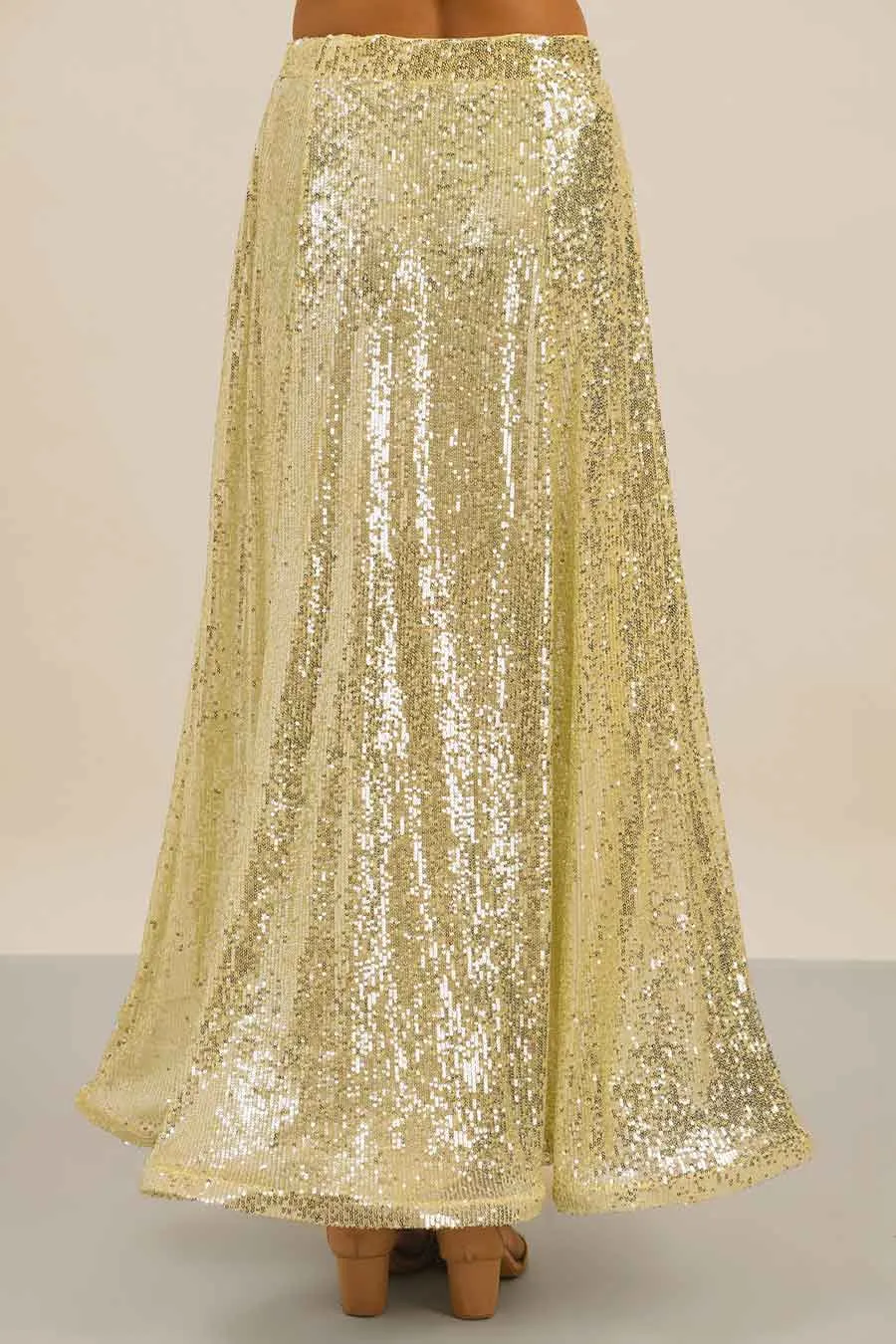 Yellow Sequinned Skirt