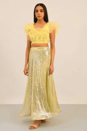 Yellow Sequinned Skirt