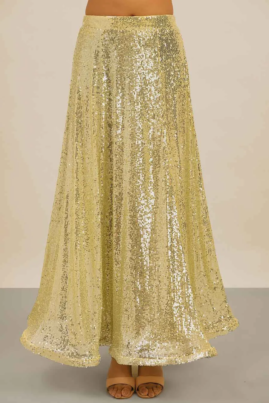 Yellow Sequinned Skirt