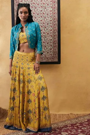 Zahra Embroidered Lehenga Set With Jacket