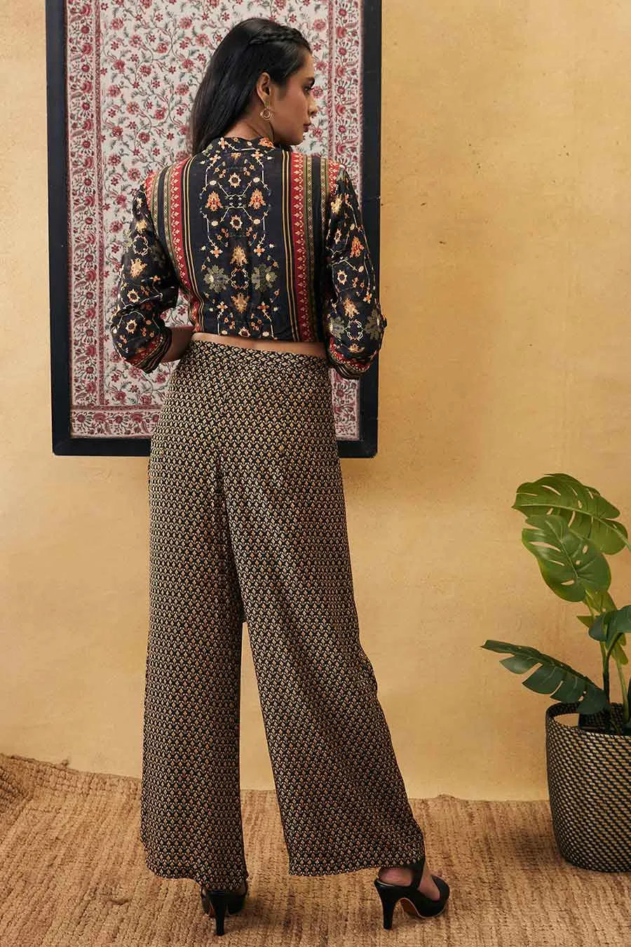Zahra Embroidered Top With Drape Pants